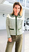 Presley Stripe Cardigan-140 Sweaters-rivir-Coastal Bloom Boutique, find the trendiest versions of the popular styles and looks Located in Indialantic, FL
