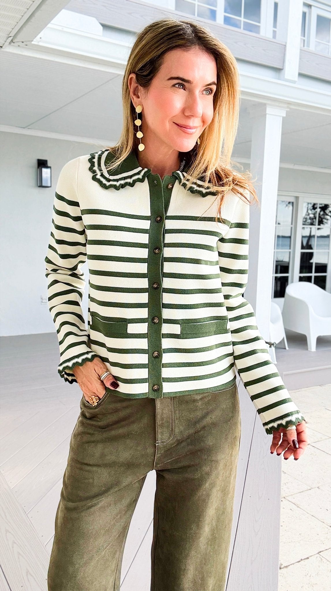 Presley Stripe Cardigan-140 Sweaters-rivir-Coastal Bloom Boutique, find the trendiest versions of the popular styles and looks Located in Indialantic, FL