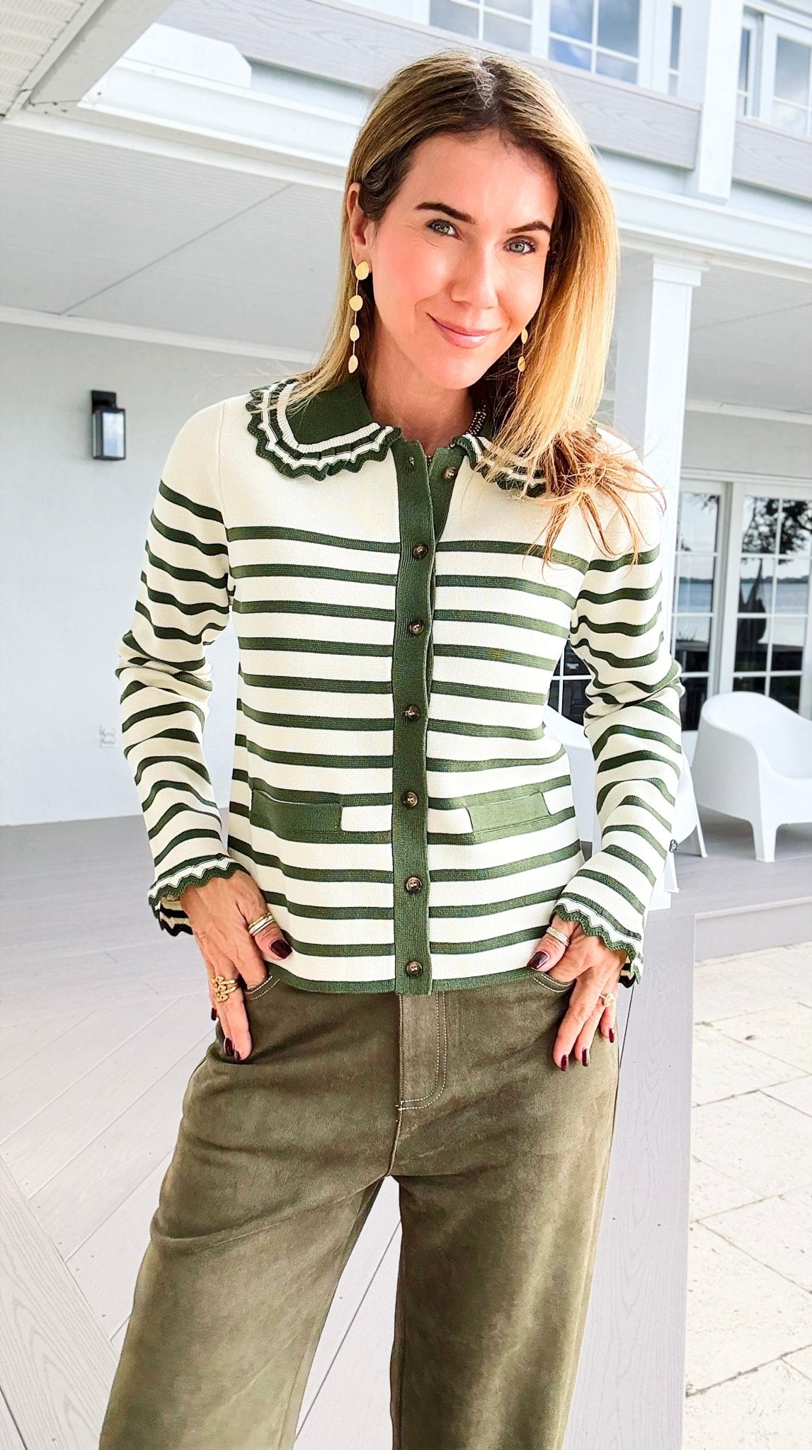 Presley Stripe Cardigan-140 Sweaters-rivir-Coastal Bloom Boutique, find the trendiest versions of the popular styles and looks Located in Indialantic, FL