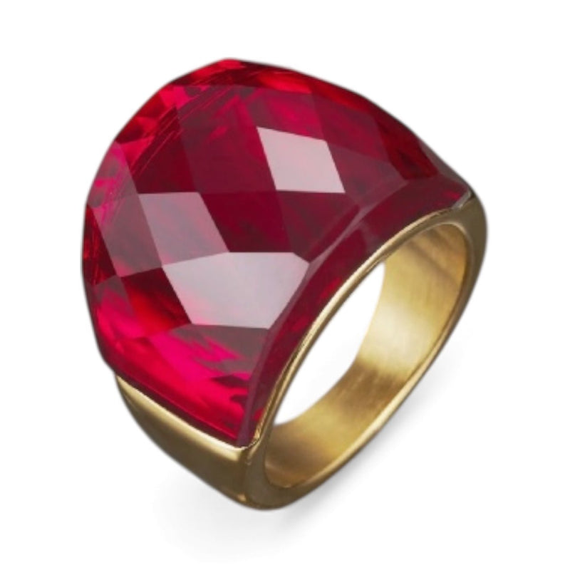 Prism Cascade Dome Ring - Ruby-230 Jewelry-Darling-Coastal Bloom Boutique, find the trendiest versions of the popular styles and looks Located in Indialantic, FL