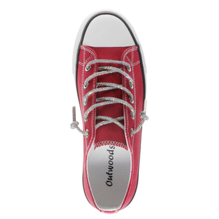 Bougie Ini Rhinestone Lace Canvas Low Top Sneakers - Red