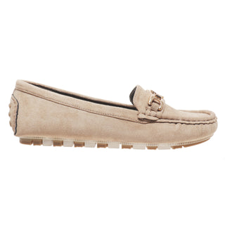 Suede Horsebit Driving Loafers - Taupe
