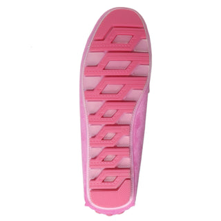 Suede Horsebit Driving Loafers - Fuchsia