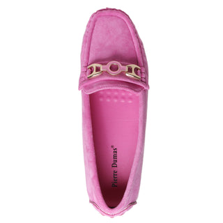 Suede Horsebit Driving Loafers - Fuchsia