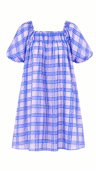 Puffy Check Swing Dress