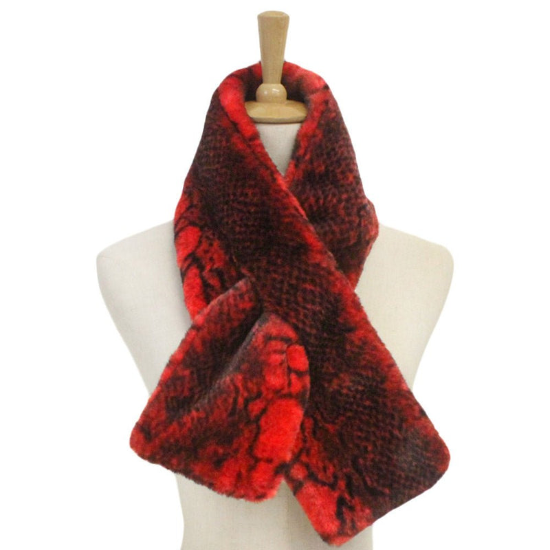 Pull Through Faux Fur Scarf - Red-260 Other Accessories-NYW-Coastal Bloom Boutique, find the trendiest versions of the popular styles and looks Located in Indialantic, FL