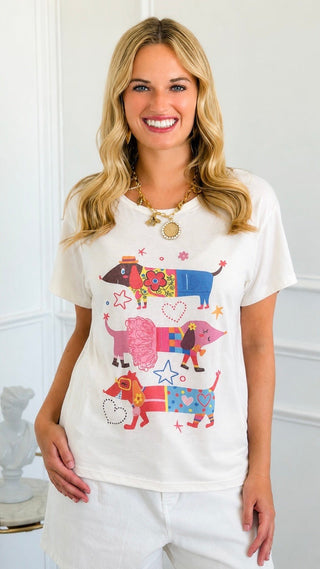 Puppy Party Italian Graphic Top