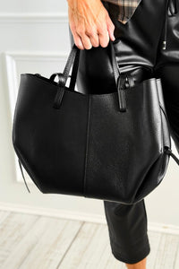 Pyramid Italian Tote- Black-240 Bags-DEDA LEATHER-Coastal Bloom Boutique, find the trendiest versions of the popular styles and looks Located in Indialantic, FL