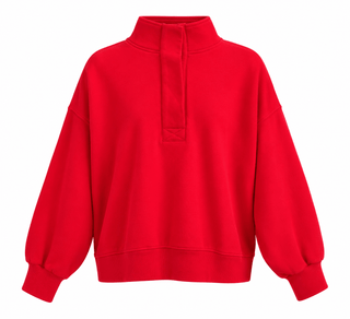 Quarter Zip Sweatshirt - Red