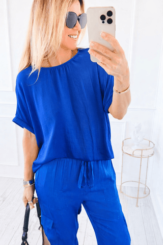 Quiet Confidence Blouse Top - Capri Blue