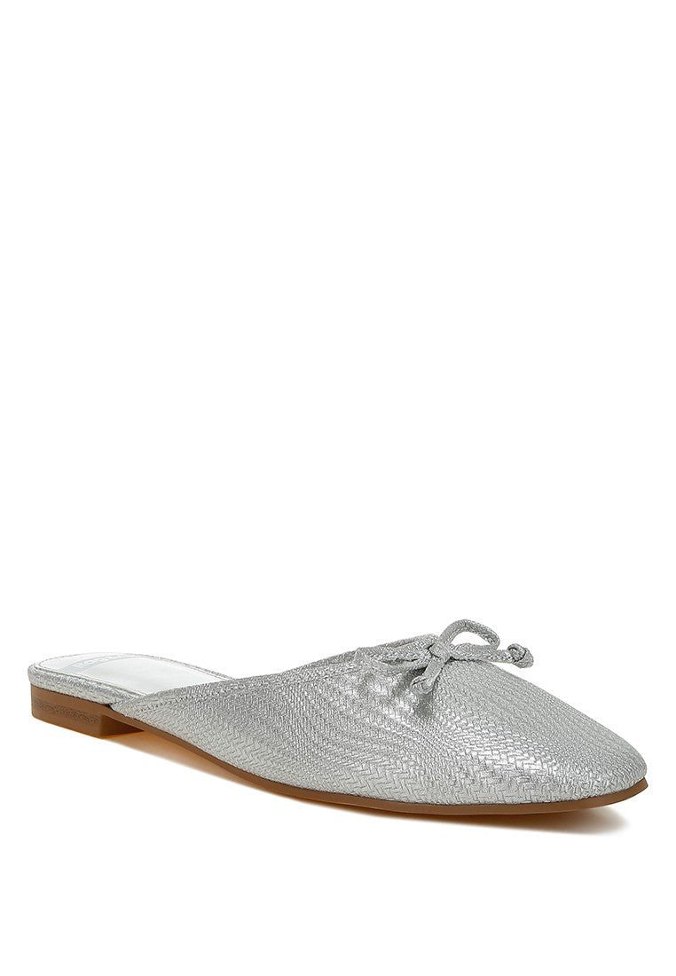 Quiet Luxe Tassel Mules - Silver