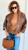 Quilted Corduroy Italian Jacket-Brown-160 Jackets-SIERRA S.R.L./Senorita C-Coastal Bloom Boutique, find the trendiest versions of the popular styles and looks Located in Indialantic, FL