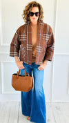 Quilted Corduroy Italian Jacket-Brown-160 Jackets-SIERRA S.R.L./Senorita C-Coastal Bloom Boutique, find the trendiest versions of the popular styles and looks Located in Indialantic, FL