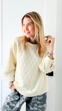 Quilted Ease Top-130 Long Sleeve Tops-JODIFL-Coastal Bloom Boutique, find the trendiest versions of the popular styles and looks Located in Indialantic, FL