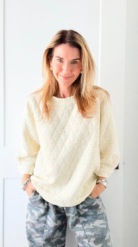 Quilted Ease Top-130 Long Sleeve Tops-JODIFL-Coastal Bloom Boutique, find the trendiest versions of the popular styles and looks Located in Indialantic, FL