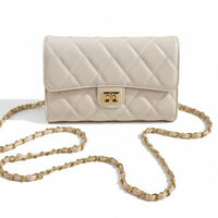 Quilted Lock Shoulder Bag