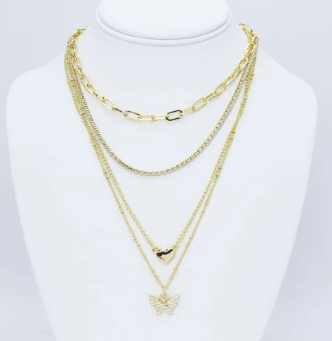 Golden Glow Multi-Layer Necklace-230 Jewelry-TREASURE JEWELS-Coastal Bloom Boutique, find the trendiest versions of the popular styles and looks Located in Indialantic, FL