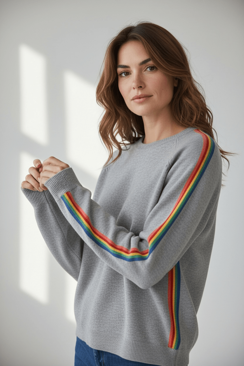 Rainbow Drift Knit Sweater-140 Sweaters-JODIFL-Coastal Bloom Boutique, find the trendiest versions of the popular styles and looks Located in Indialantic, FL