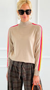 Rainbow Runway Sweater- Beige-140 Sweaters-V SKY-Coastal Bloom Boutique, find the trendiest versions of the popular styles and looks Located in Indialantic, FL