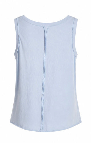 Raw Edge Tank Top - Light Blue