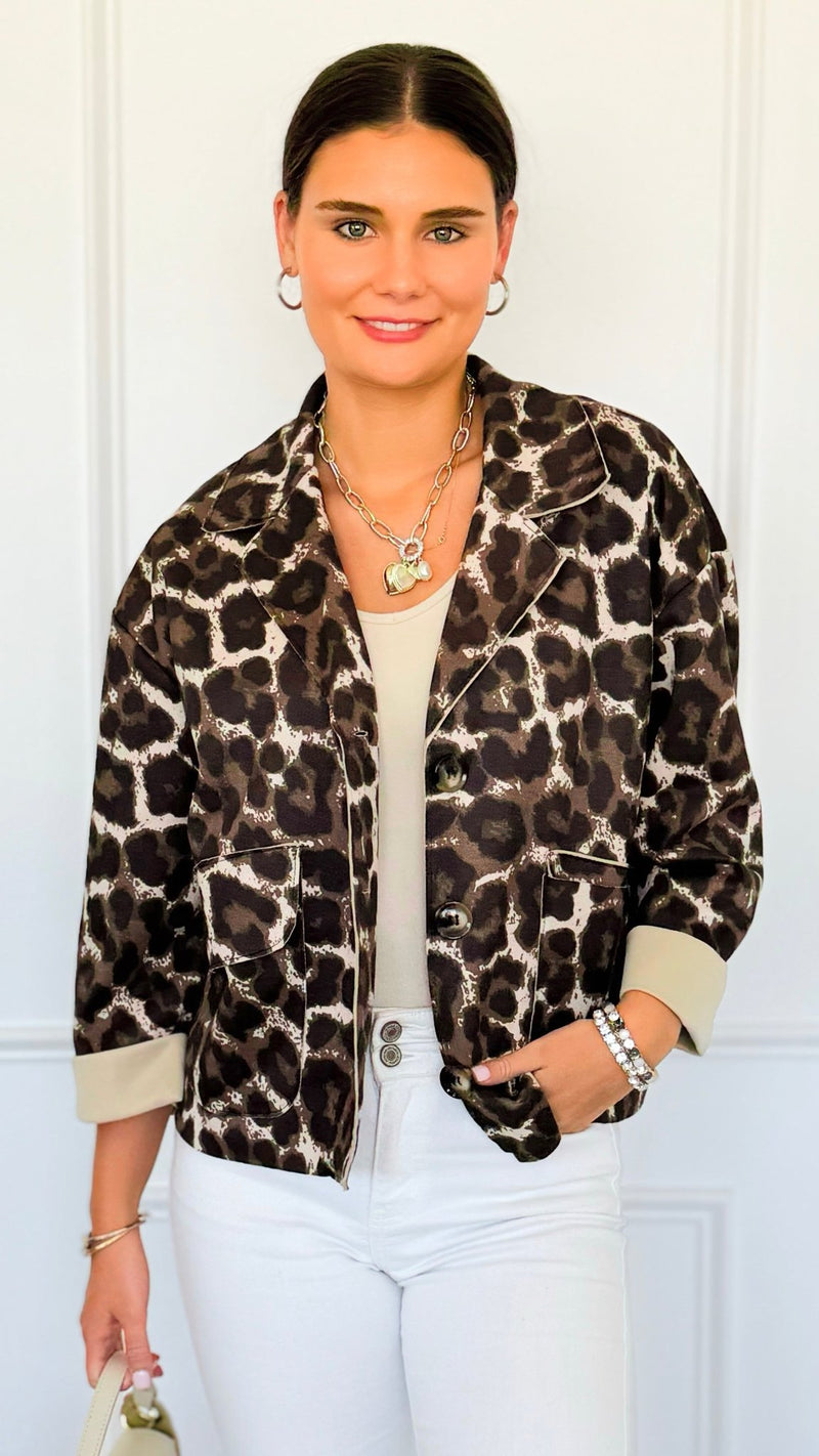 Raw Instinct Cropped Italian Jacket-160 Jackets-Italianissimo-Coastal Bloom Boutique, find the trendiest versions of the popular styles and looks Located in Indialantic, FL