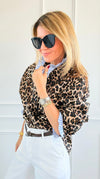 Rebel Ruffled Leopard & Stripe Italian Shirt-110 Long Sleeve Tops-TATTOO Z-Coastal Bloom Boutique, find the trendiest versions of the popular styles and looks Located in Indialantic, FL