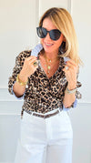 Rebel Ruffled Leopard & Stripe Italian Shirt-110 Long Sleeve Tops-TATTOO Z-Coastal Bloom Boutique, find the trendiest versions of the popular styles and looks Located in Indialantic, FL