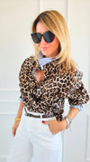 Rebel Ruffled Leopard & Stripe Italian Shirt-110 Long Sleeve Tops-TATTOO Z-Coastal Bloom Boutique, find the trendiest versions of the popular styles and looks Located in Indialantic, FL