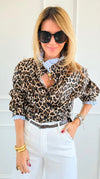 Rebel Ruffled Leopard & Stripe Italian Shirt-110 Long Sleeve Tops-TATTOO Z-Coastal Bloom Boutique, find the trendiest versions of the popular styles and looks Located in Indialantic, FL