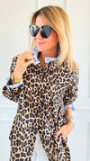 Rebel Ruffled Leopard & Stripe Italian Shirt-110 Long Sleeve Tops-TATTOO Z-Coastal Bloom Boutique, find the trendiest versions of the popular styles and looks Located in Indialantic, FL