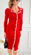 Red Carpet Knit Midi Dress-200 Dresses/Jumpsuits/Rompers-Hot & Delicious-Coastal Bloom Boutique, find the trendiest versions of the popular styles and looks Located in Indialantic, FL