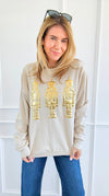 Regal Golden Nutcracker Sweatshirt-Sandstone-110 Long Sleeve Tops-SUGAR STITCH-Coastal Bloom Boutique, find the trendiest versions of the popular styles and looks Located in Indialantic, FL