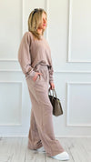 Relax Mode Long Sleeve Slub Knit Set -Cocoa-210 Loungewear/Sets-Zenana-Coastal Bloom Boutique, find the trendiest versions of the popular styles and looks Located in Indialantic, FL