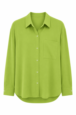 Relaxed Button Front Top - Apple Green