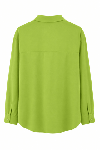 Relaxed Button Front Top - Apple Green