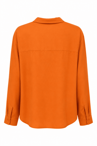 Relaxed Button Front Top -  Orange