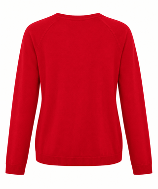 Relaxed Crew Neck Lightweight Sweater - Ruby