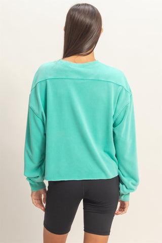 Relaxed Cropped Crewneck Pullover