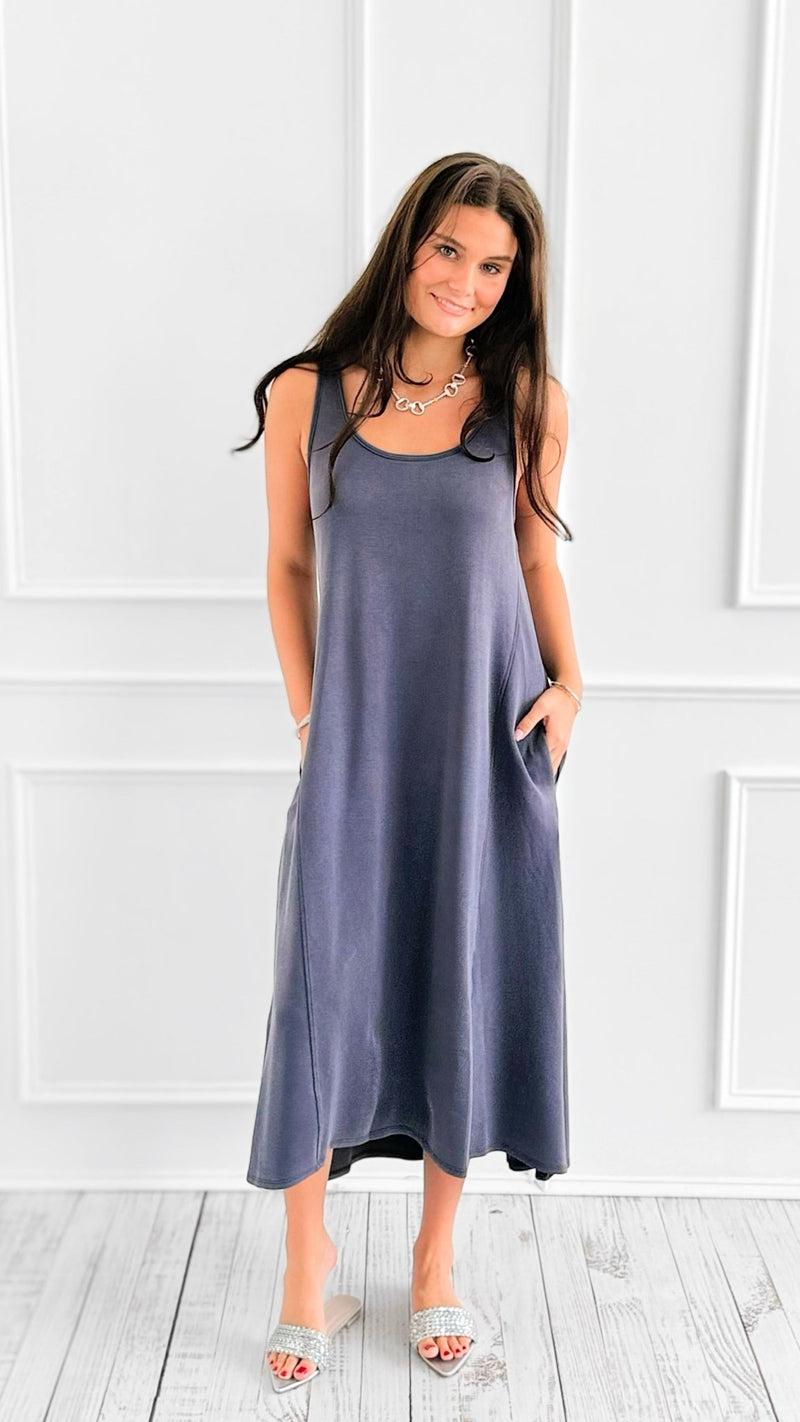 Relaxed Fit Scuba Maxi Dress-200 Dresses/Jumpsuits/Rompers-Charlotte Avery-Coastal Bloom Boutique, find the trendiest versions of the popular styles and looks Located in Indialantic, FL