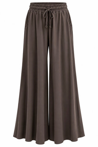 Relaxed Flare-Leg Italian Pant - Brown