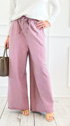 Relaxed Flare-Leg Italian Pant- Mauve-100 Pants-AZUL MONACO-Coastal Bloom Boutique, find the trendiest versions of the popular styles and looks Located in Indialantic, FL