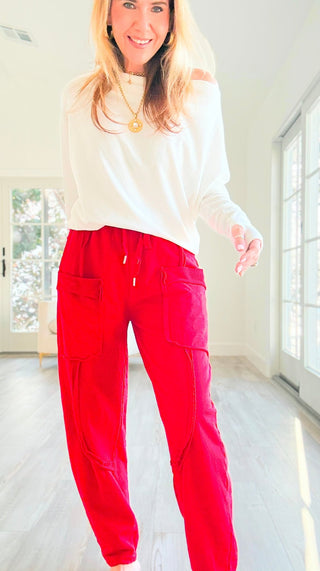 Relaxed Routine Italian Pant - Red