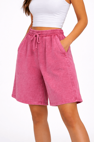 Relaxed Sandler Lounge Shorts - Dark Red