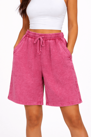 Relaxed Sandler Lounge Shorts - Dark Red