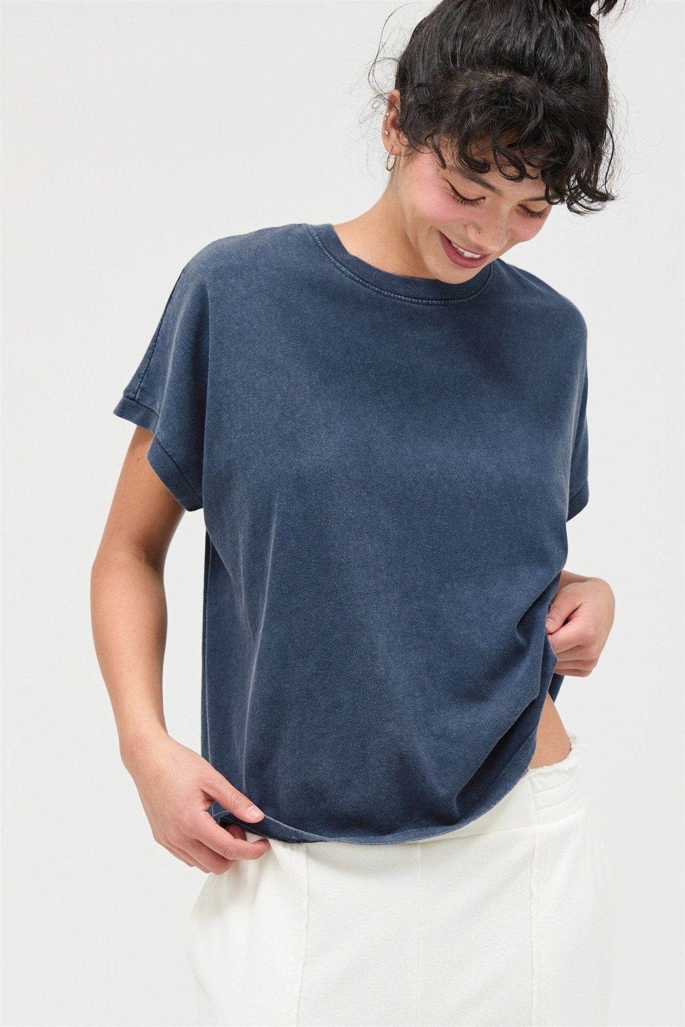 Relaxed Vintage Wash Tee - Navy