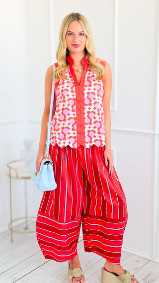 Retro Floral Sleeveless Top