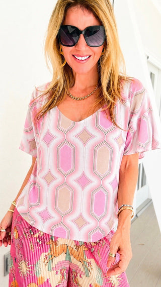 Retro Luxe Geo Italian Monaco Top