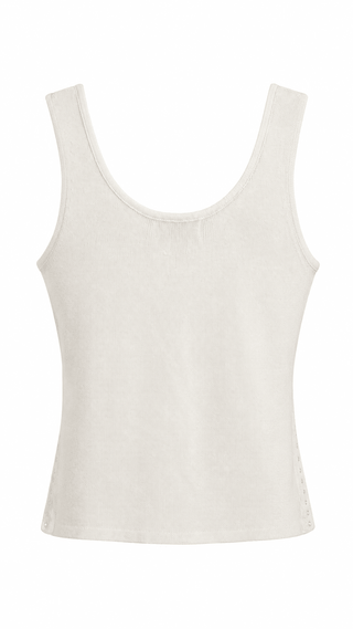 Rhinestone Sleeveless Tank Top - Off White