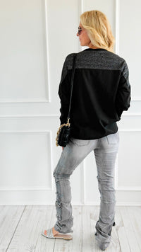 Rhinestone Stack Pocket Denim Jean- Grey-170 Bottoms-SMOKE RISE RED-Coastal Bloom Boutique, find the trendiest versions of the popular styles and looks Located in Indialantic, FL