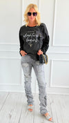 Rhinestone Stack Pocket Denim Jean- Grey-170 Bottoms-SMOKE RISE RED-Coastal Bloom Boutique, find the trendiest versions of the popular styles and looks Located in Indialantic, FL